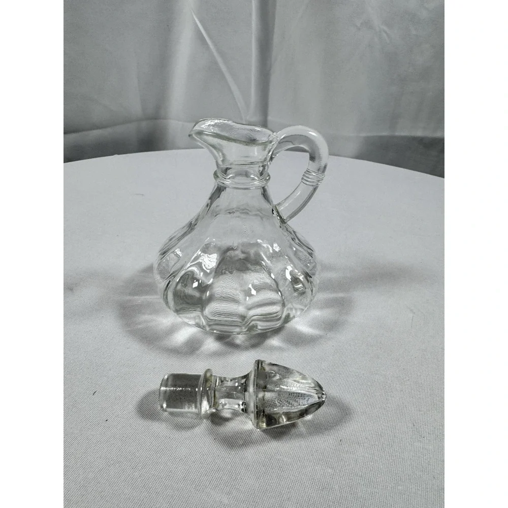 Vintage Imperial Handcrafted Clear Glass‎ Cruet 4